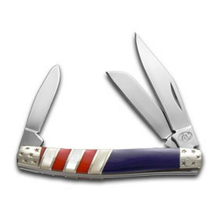 Series Pocket Knives - SILVERHORSE Exotic Stone American Flag Series Stockman Stainless Pocket Knife Knives