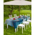 thumbnail image 4 of nqOlkjepod Turquoise Blue Marble Outdoor Tablecloth with Umbrella Hole & Zipper, Modern Teal Gold Geometric Rectangle Table Cover 60x84 Inch, Dining Waterproof Table Cloth Protector for Patio/Party, 4 of 7