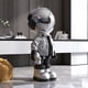 thumbnail image 3 of Estatua de astronauta, adorno, figurita, artesanía, juguetes, resina, regalo para decoración de escritorio Plata, 3 of 9