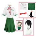 thumbnail image 5 of Disfraz de Anime Suzume No Tojimari Iwado Suzume, falda verde, camisa, uniforme, traje, ropa de fiesta de Carnaval de Halloween, 5 of 5