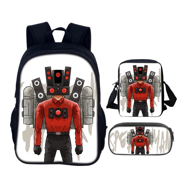 Toilet man three-piece skibidi toilet game peripheral backpack