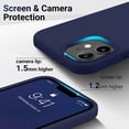 thumbnail image 4 of Shockproof Designed for iPhone 12 Mini Case, Liquid Silicone Phone Case with [Soft Anti-Scratch Microfiber Lining] Drop Protection 5.4 inch Slim Thin Cover, Navy Blue, 4 of 16