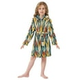 thumbnail image 6 of FORMRS Niños Bathrobe Unisex Hooded Robe Soft Plush Pajamas Sleepwear, Size 2-3T, Yellow Geometric, 6 of 7