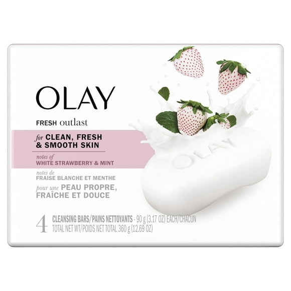 Olay Fresh Outlast Cooling White Strawberry & Mint Beauty bar (4 Bars)