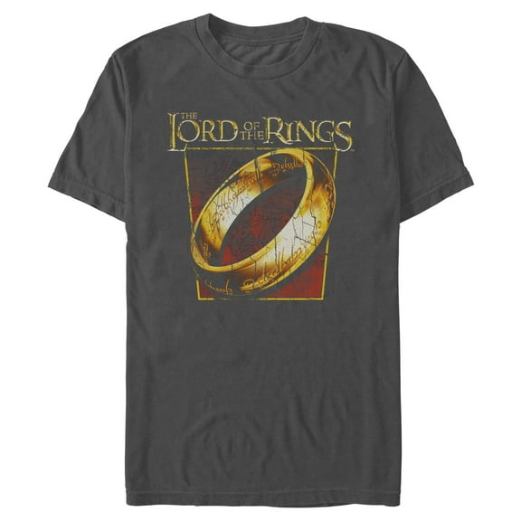 Men's The Lord of the Rings Fellowship of the Ring Close-Up Ring  Graphic Tee Charcoal Small