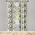 thumbnail image 3 of Ambesonne Cactus Curtains, Succulents Flower Pots, Pair of 28"x84", Multicolor, 3 of 5