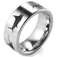 thumbnail image 2 of Wedding Ring Men. 8mm Silver Tungsten Fishermans Marline Fishing Swordfish, 2 of 3