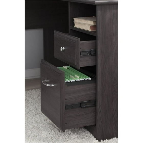 Bush Cabot 60 L Shape Desk With Hutch In Heather Gray Com