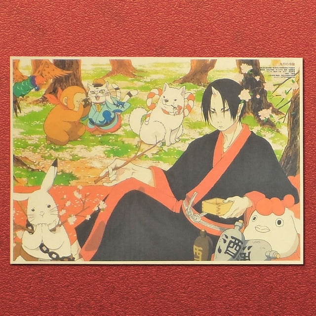 Póster Hozuki no Reitetsu Anime Hozuki y animales 42x30 cm