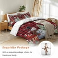thumbnail image 7 of Christmas Tree Snowman Bedding Duvet Cover Set Twin 4 Pieces Winter Snowflakes Red Flowers Red Black Plaids Bedding Set with Zipper Closure,1 Comforter Cover 68x86 In 1 Flat Sheet & 2 Pillow Cases, 7 of 7
