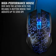 Ritz Gear 4-in-1 LED Backlight Gaming Kit (Blue) — Keyboard, Mouse, Headset & Mouse Pad Bundle