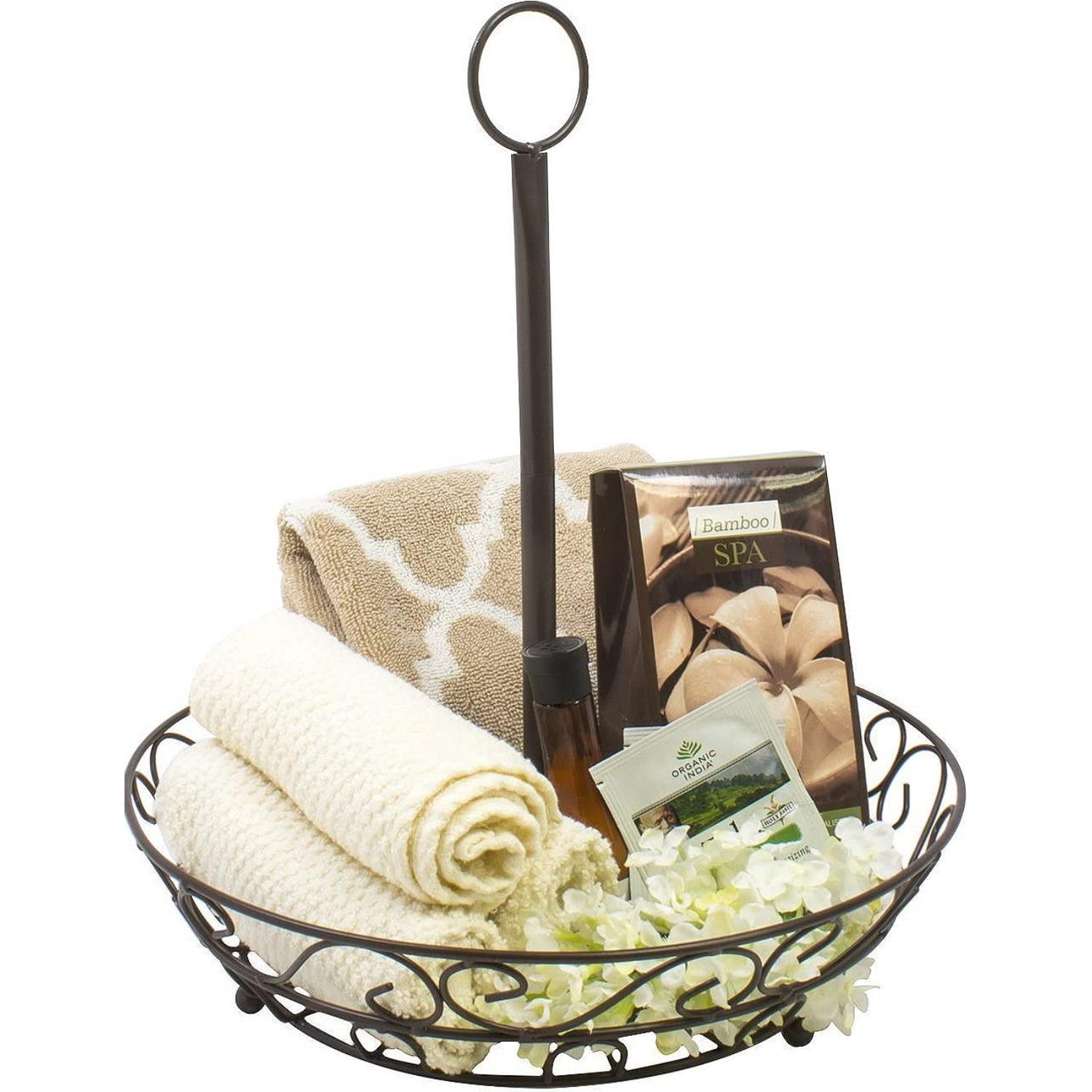 Sorbus 2-Tier Brown Metal Countertop Fruit Basket Stand, Kitchen Storage Organizer