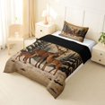 thumbnail image 2 of Castle Fairy Vintage Winter Spotted Deer Twin Comforter Sets 2pcs,Snowy Pine Mountain Bedding Set,Sepia White Cream,Black Reversible,1 Comforter and 1 Pillowcase, 2 of 6
