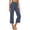 BK38_Blue, variant on Cotton Linen Capri Pants for Women - Wide Leg Loose Casual Trousers with Pockets Summer High Waisted Drawstring Pants Mint Green M