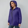 thumbnail image 5 of VEKDONE Plus Size Waterproof Hooded Jacket for Womens Packable Lightweight Thin Rain Coat Fall Thin Hiking Windbreaker Outdoor Travel Hoodies Jackets with Pockets, 5 of 7