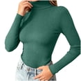 thumbnail image 6 of Liuinsasek Womens Turtleneck Sweater Solid Color Winter Base Layer Knitwear Slim Pullover Trendy Basic Versatile Clothing, 6 of 8