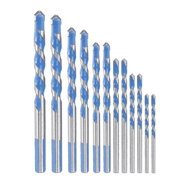 Juego de Brocas para mampostería 12 piezas YONGSHENG puntas helicoidales de carburo de 3 mm a 12 mm