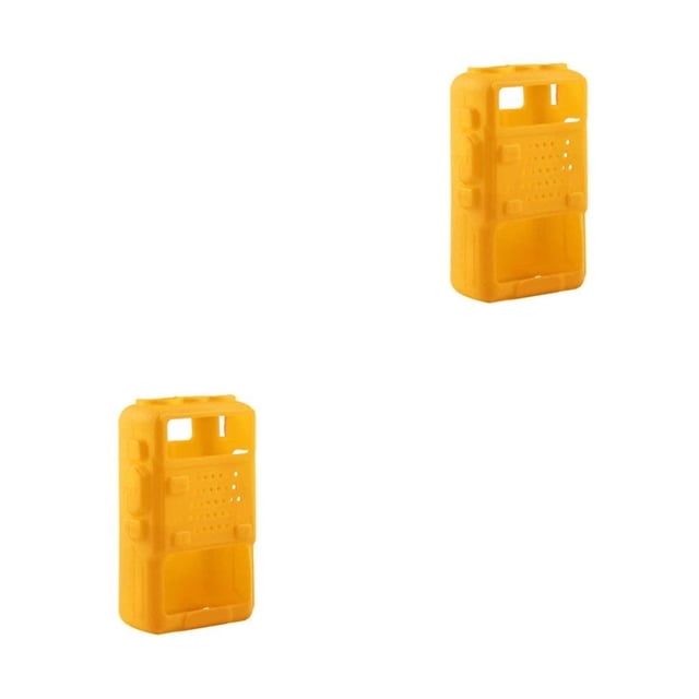 stanreset Silicone Walkie Talkie Protective Case Handheld Radio for Protection Pouch Yellow 2Set