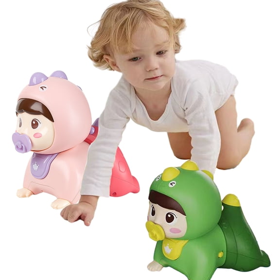 Godderr Toddler Kids Toys for Newborn Baby Crawling Toys Electric Early Education Sit-Up Toys Baby Dinosaur Crawling Educational Toys for 0-M3Y