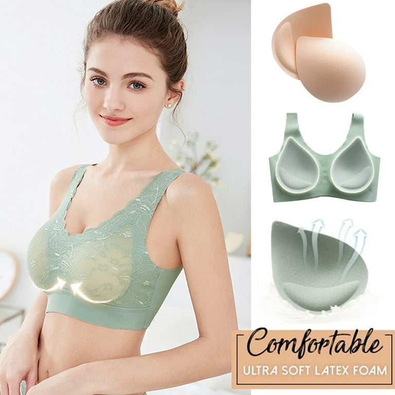 5D Wireless Contour Bra Padded Lace Push Up Brassiere Women Daily