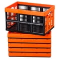 thumbnail image 1 of KFFKFF Plastic Collapsible Storage Bins, 45L 6 Packs, Stackable Folding Storage Crates with Handles, Holds 33 lbs Per Bin, Foldable Heavy Duty Containers, 1 of 9