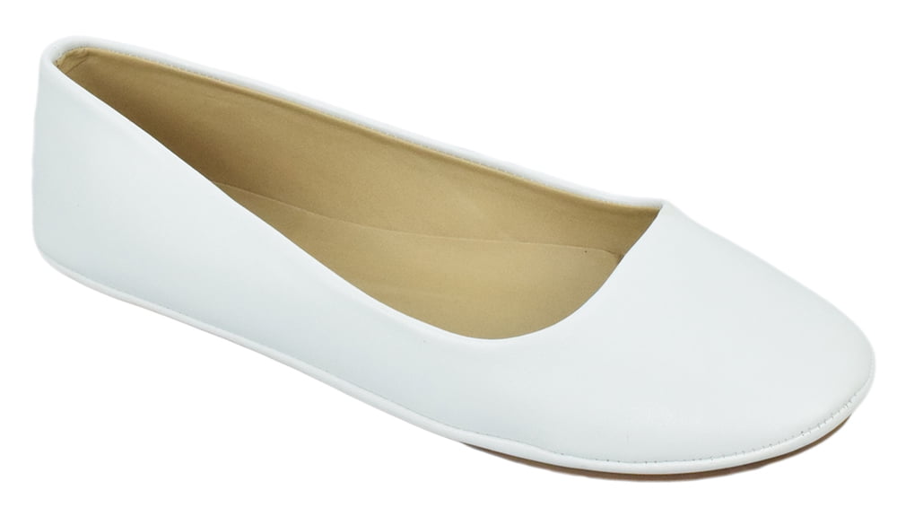 plain white flat shoes