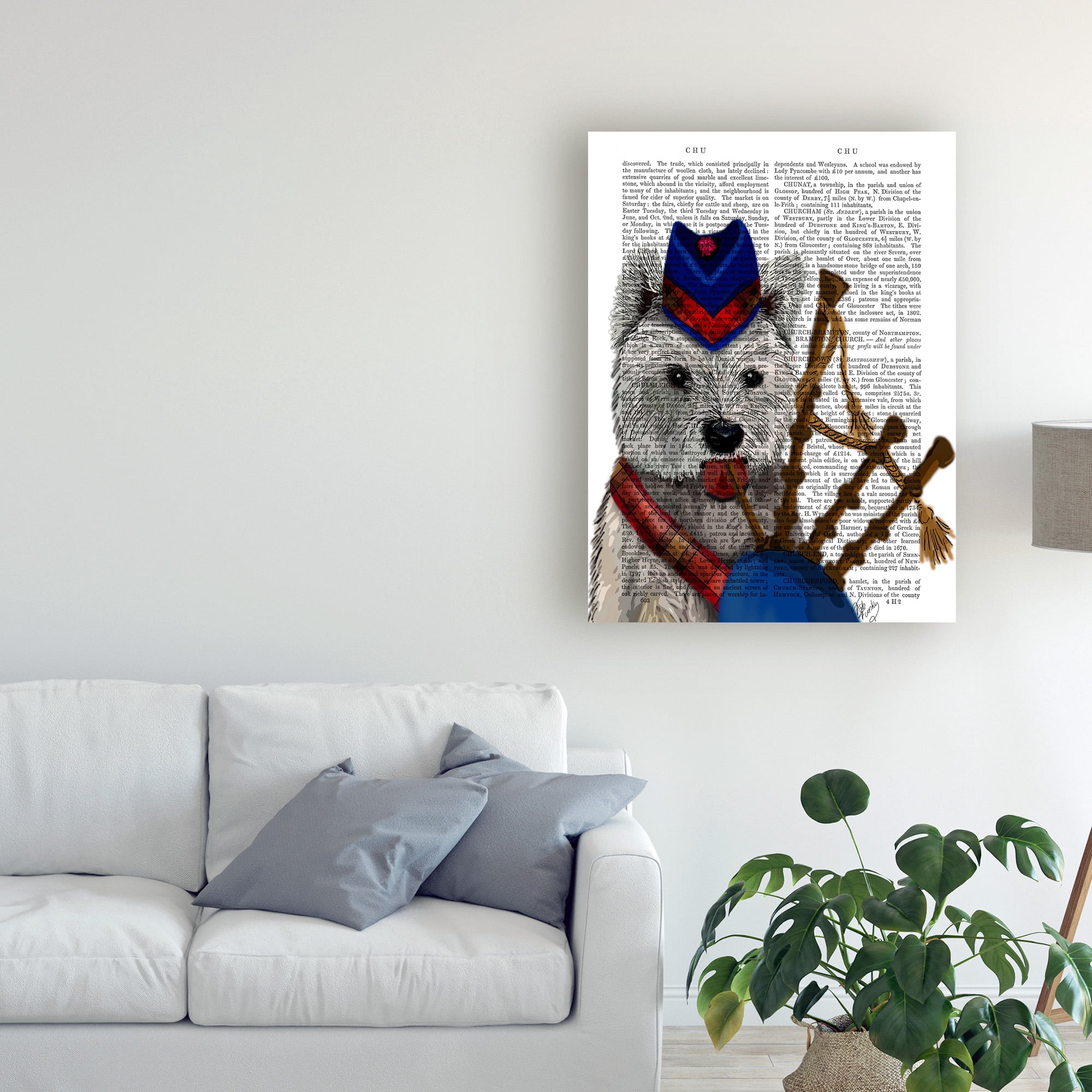 Trademark Fine Art 'West Highland Terrier And Bagpipes' Canvas Art by Fab Funky