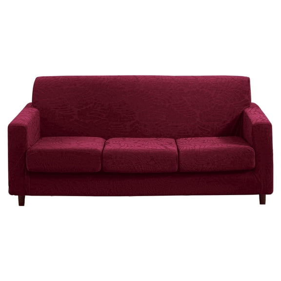 4 Piece High Stretch Sofa Slipcover Furniture Protector Form Fit Luxury Thick Sofa Cover for 3 Cushion Couch, Machine Washable