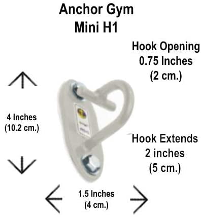 Anchor Gym Set of 3 Mini H1 Workout Wall Mount Anchors. Designed for Body Weight Straps, Resistance Bands, Strength Training, Home Gym, Physical Therapy | Light Gray/Off White - Wood Screws Included