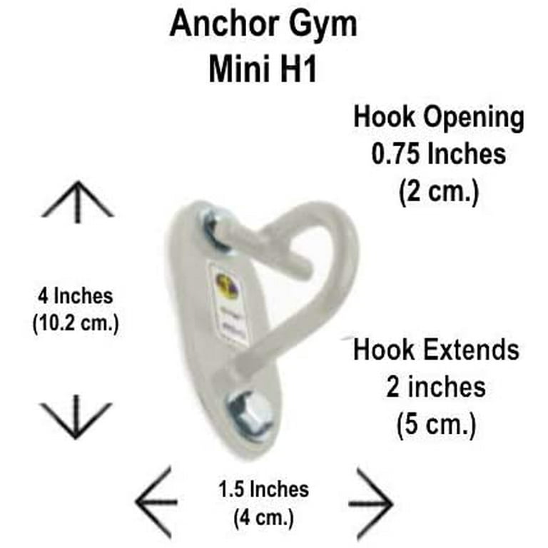 Anchor Gym Set of 3 Mini H1 Workout Wall Mount Anchors. Designed for Body Weight Straps Resistance Bands Strength Training Home Gym Physical