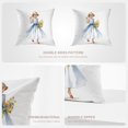 thumbnail image 6 of Flower Pillow Spring Pillow Cases, Summer Pillow Covers 16X16 Victorian Woman Home Décor Country Pillow Covers Digital Blended Hidden Zipperl Decorative Sofa Cover for Hair Skin Square 2 Pcs, 6 of 7