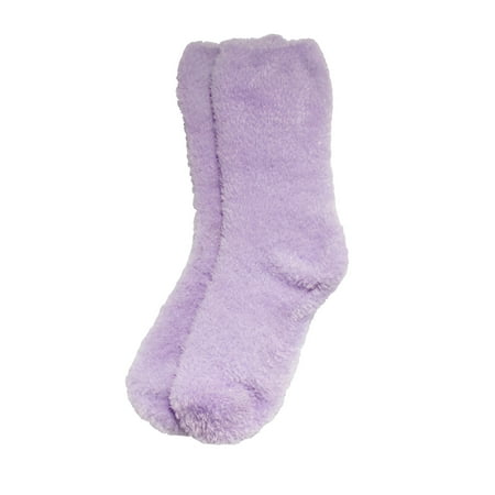 

Women s Extra Large Fuzzy Soft Colored Cozy Plush Warm Fluffy Socks - Lavender Purple - 4 Pairs