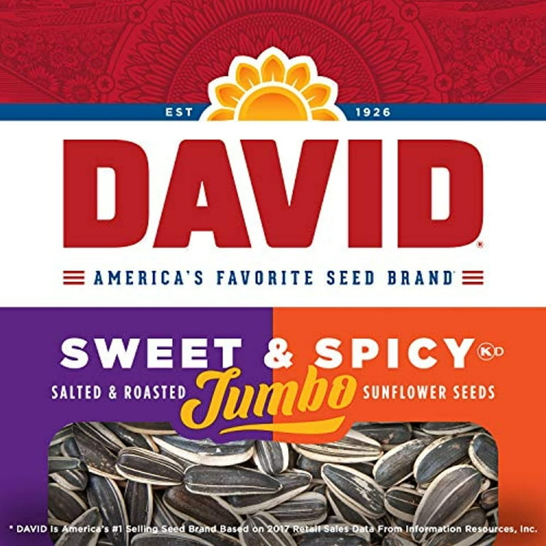 David Roasted And Salted Spicy Queso Jumbo Sunflower Seeds, Keto Friendly,  5.25 Ounce (Pack Of 12)