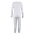 thumbnail image 4 of UoCefik Thumbhole Zip Front Long Sleeve Bodycon Ribbed Casual Romper Full Bodysuit White L, 4 of 5