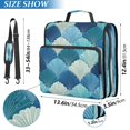 thumbnail image 3 of Water-Resistant 3-Ring Binder Organizer with Multiple Pockets Zipper Binder Bag for Office Blue Fan-shaped Shapes, 3 of 8