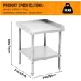 thumbnail image 2 of 24 In x24 In x30 In Stainless Steel Prep Table with Adjustable Legs and Undershelf Spill-Proof Baffle NSF-Certified Heavy-Duty Kitchen Workbench, 2 of 7