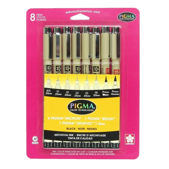 Pigma Black Pen Set, 6 Packs: 8 ct. (48 total)