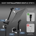 thumbnail image 4 of Shower Head ” High Pressure Rain/Hand Shower Combo with ” Extension Arm Function Hand Shower LeakProof Shower Head with Holder/Shower Hose Height/Angle Adjustable(” Chrome Pla, 4 of 6