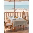 thumbnail image 2 of Outdoor Tablecloth with Umbrella Hole for Patio/Picnic/Party/Camping, Beige Ombre Striped Waterproof Table Cloth Rectangle Table Cover Washable, Beige Gradient Farmhouse Abstract Art (54"x 80"), 2 of 9