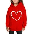 thumbnail image 2 of ATOGUTA Girl's Valentine's Day Sweatshirts Hooded Heart Sweatshirt Fall Winter Kid Long Sleeve Shirt Pullover Top Size 3T-14, Red, 2 of 5