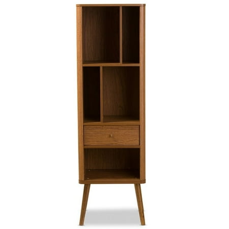 Baxton Studio Ellingham Mid-Century Retro Modern 1-Drawer Sideboard Storage Cabinet Bookcase Organizer