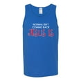 thumbnail image 3 of Normal Isnâ€™t Coming Back Jesus Is Inspirational/Christian Mens Graphic Tank Top, Royal, XX-Large, 3 of 5