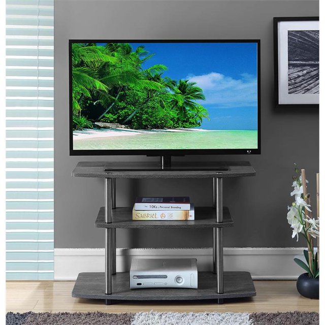 Pemberly Row Three-Tier 32" TV Stand in Gray