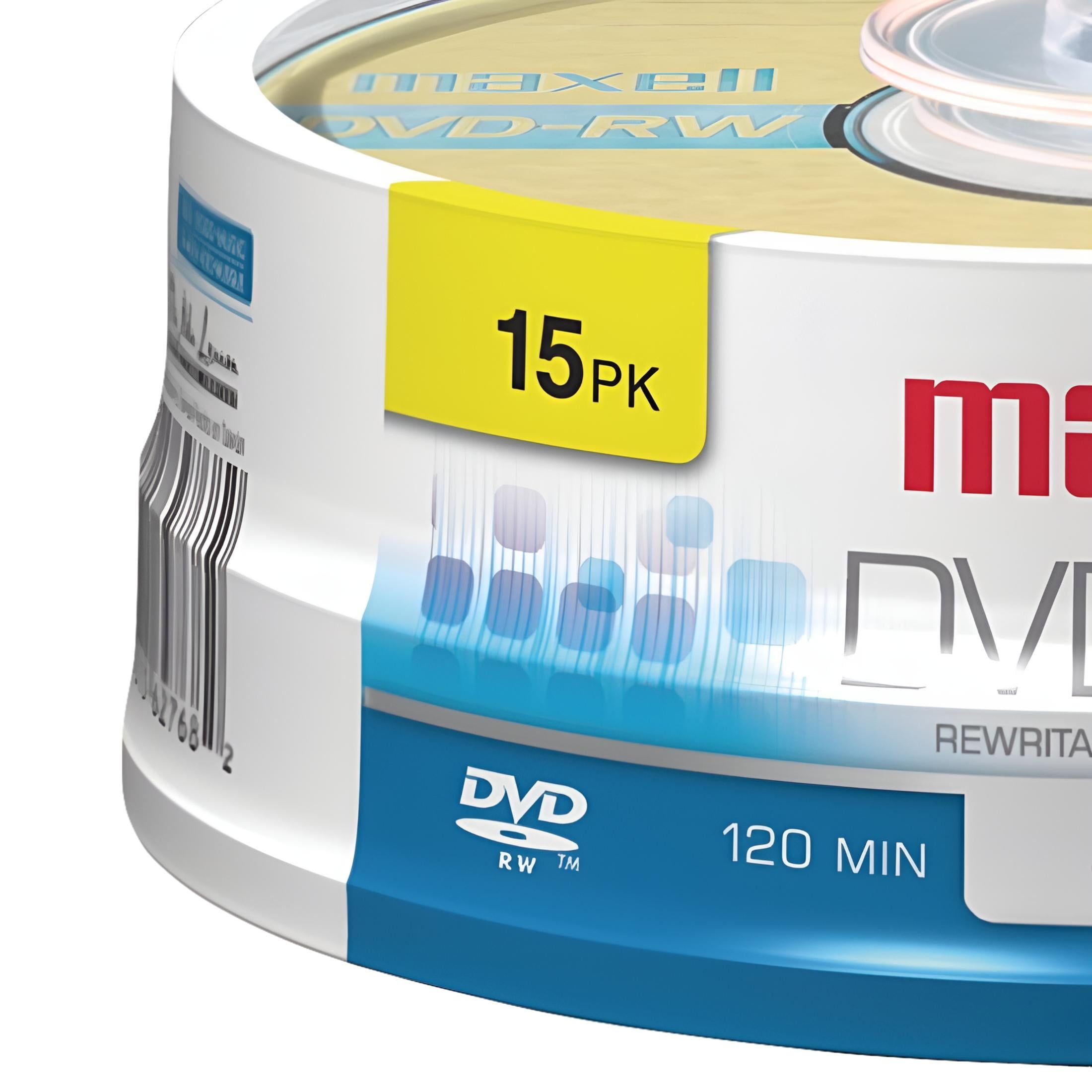 Maxell 635117 DVD-RW DVD Rewritable DVD Discs 4.7GB 2X 120 Min Spindle 15 Pack  [DIGI REC. MEDIA]
