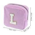 thumbnail image 2 of Unique Bargains 1 Pc Letter l Pattern Makeup Bag for Travel Pink Purple Corduroy, 2 of 6