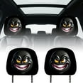 thumbnail image 2 of Cartoon Expression Theme Car Seat Headrest Covers with Indoor Comfortable Printing Design for Vehicle Interior Decoration, 2 of 6