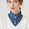 thumbnail image 3 of LoudSung False Collar Detachable Half Shirt Blouse Fake Collar Lacing Denim Dickey Collar Elegant Design for Women Girls, 3 of 7