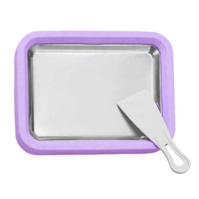 At Home Rolled Ice Maker Kit Instant Plate With 2 Scrapers DIY Homemade Ice Tray Stainless Yogurt Machine For Kids
