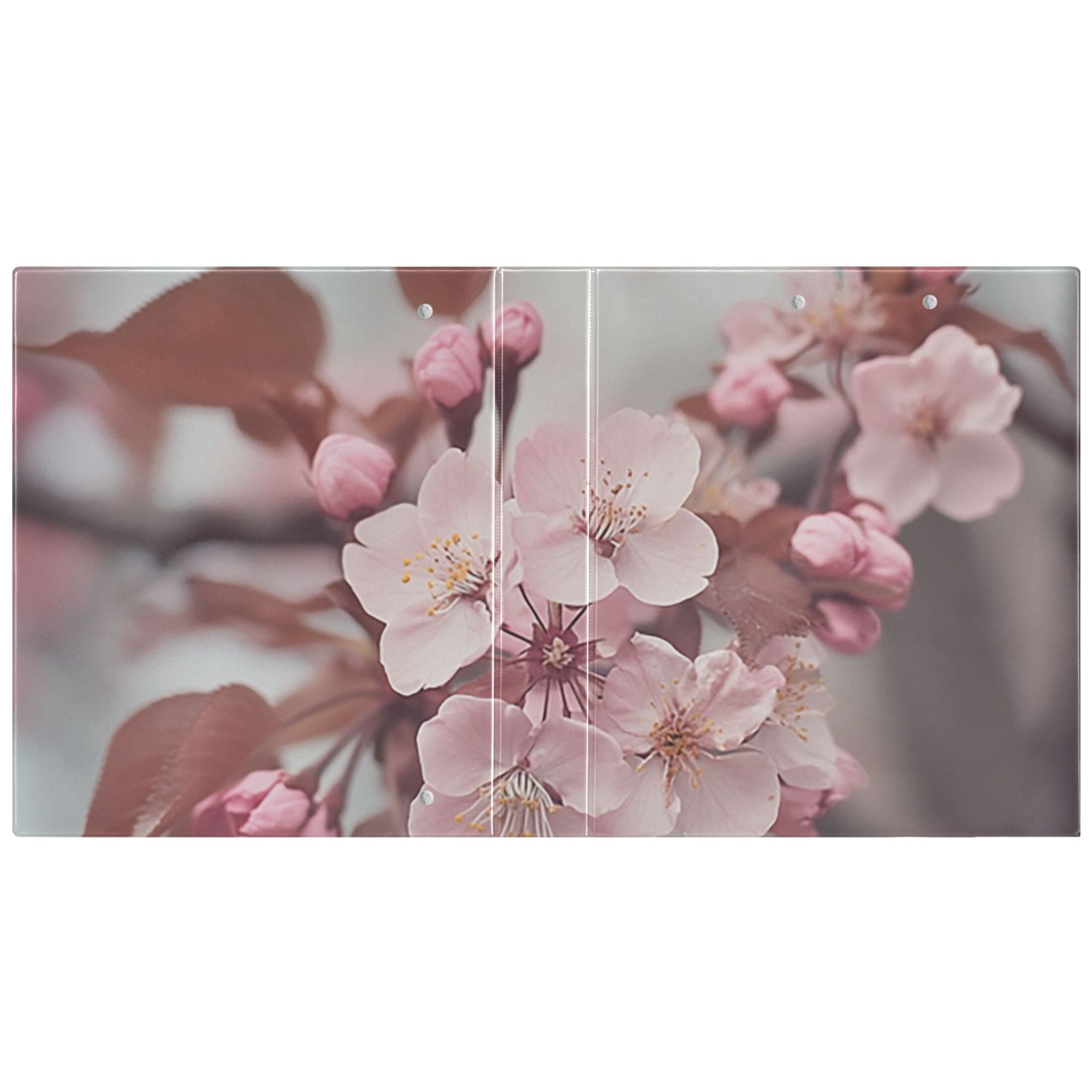 Cherry Flowers 3 Ring Binders 1.5 inch Hardcover File Folders with Interior Pockets A4 Size Organizer for School Office Hospital Set of 2