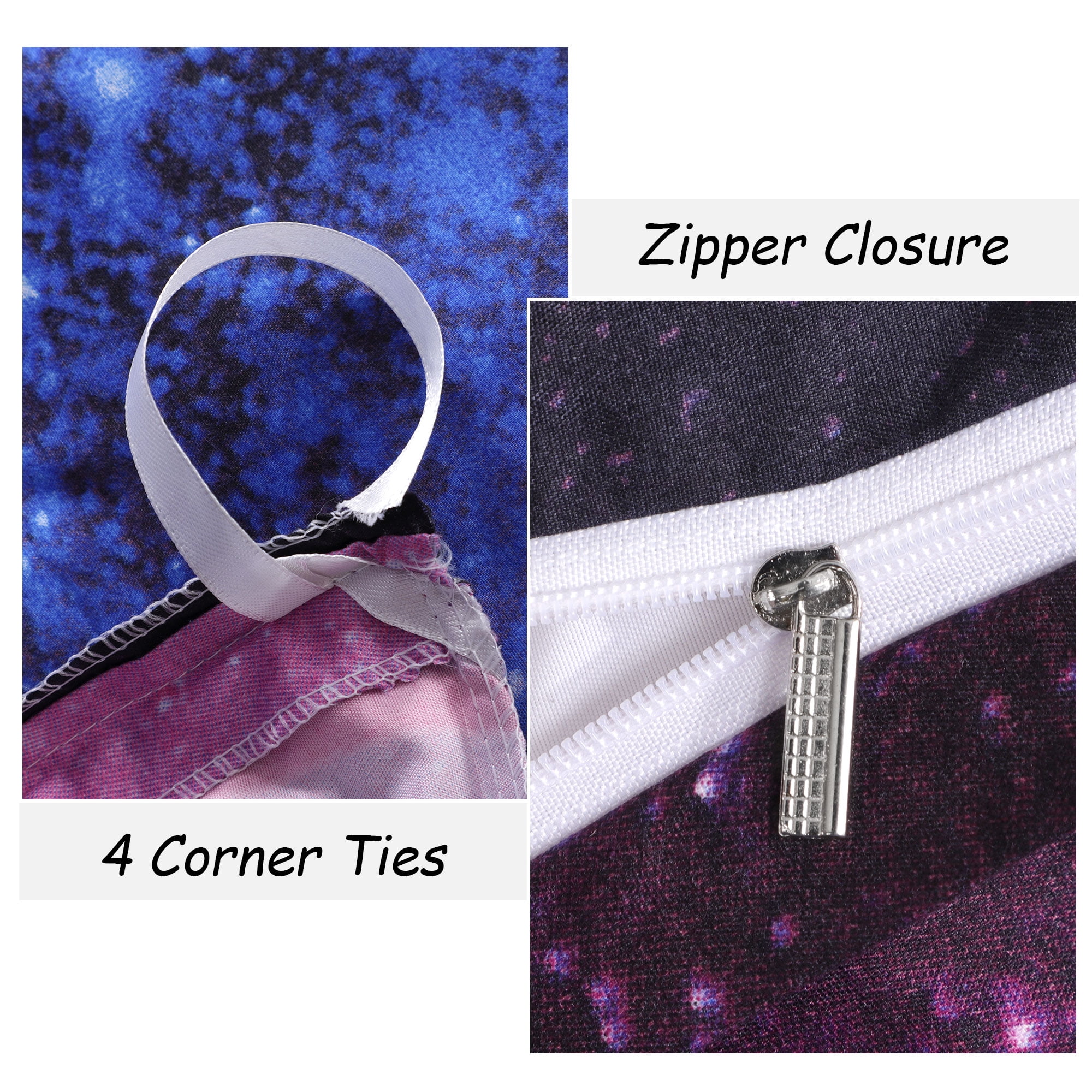 4-Piece 3D Galaxy Duvet Cover Bedding Set with Pillowcase Blue Sky Twin